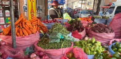 Comerciante de verduras en Villa Dolores